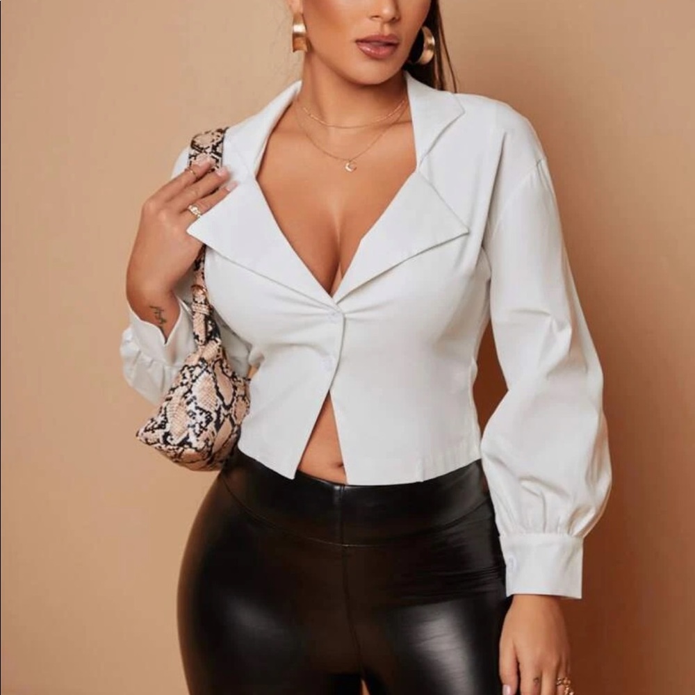 White Cropped Blouse